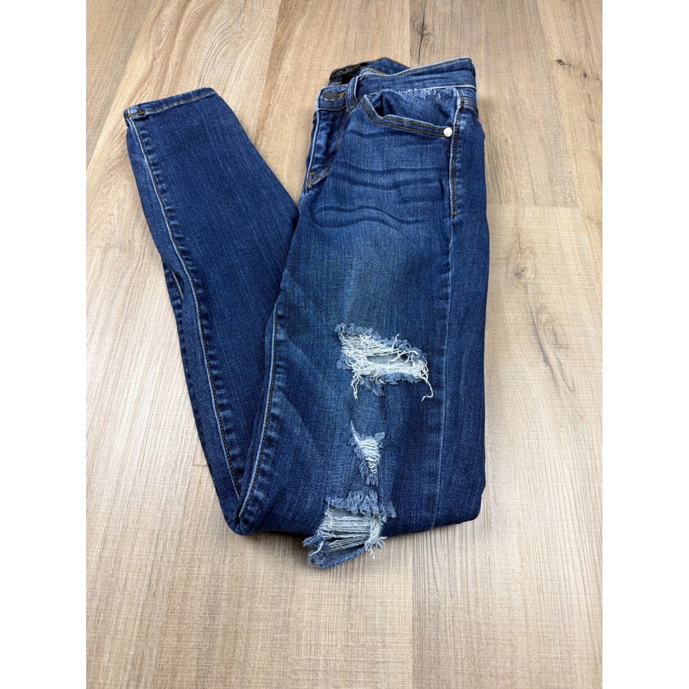 Judy Blue Skinny Jeans Dark Wash Distressed Denim JB82135DK Womens Size 3 26 - Picture 8 of 8